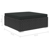 8 Piece Patio Lounge Set with Cushions Poly Rattan Black