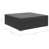 8 Piece Patio Lounge Set with Cushions Poly Rattan Black