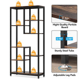 Industrial 8-Shelf Tall Bookshelf Bookcase