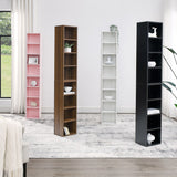 8-Tier Media Tower Rack,CD DVD Slim Storage Cabinet with Adjustable Shelves,Tall Narrow Display Bookshelf,double decker bookcase