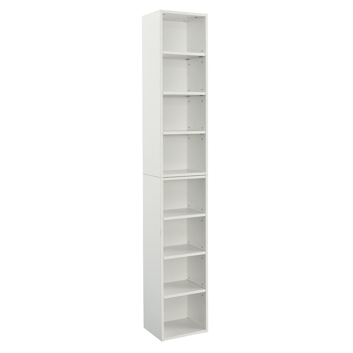 8-Tier Media Tower Rack,CD DVD Slim Storage Cabinet with Adjustable Shelves,Tall Narrow Display Bookshelf,double decker bookcase
