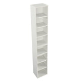 8-Tier Media Tower Rack,CD DVD Slim Storage Cabinet with Adjustable Shelves,Tall Narrow Display Bookshelf,double decker bookcase