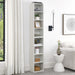 8-Tier Media Tower Rack,CD DVD Slim Storage Cabinet with Adjustable Shelves,Tall Narrow Display Bookshelf,double decker bookcase