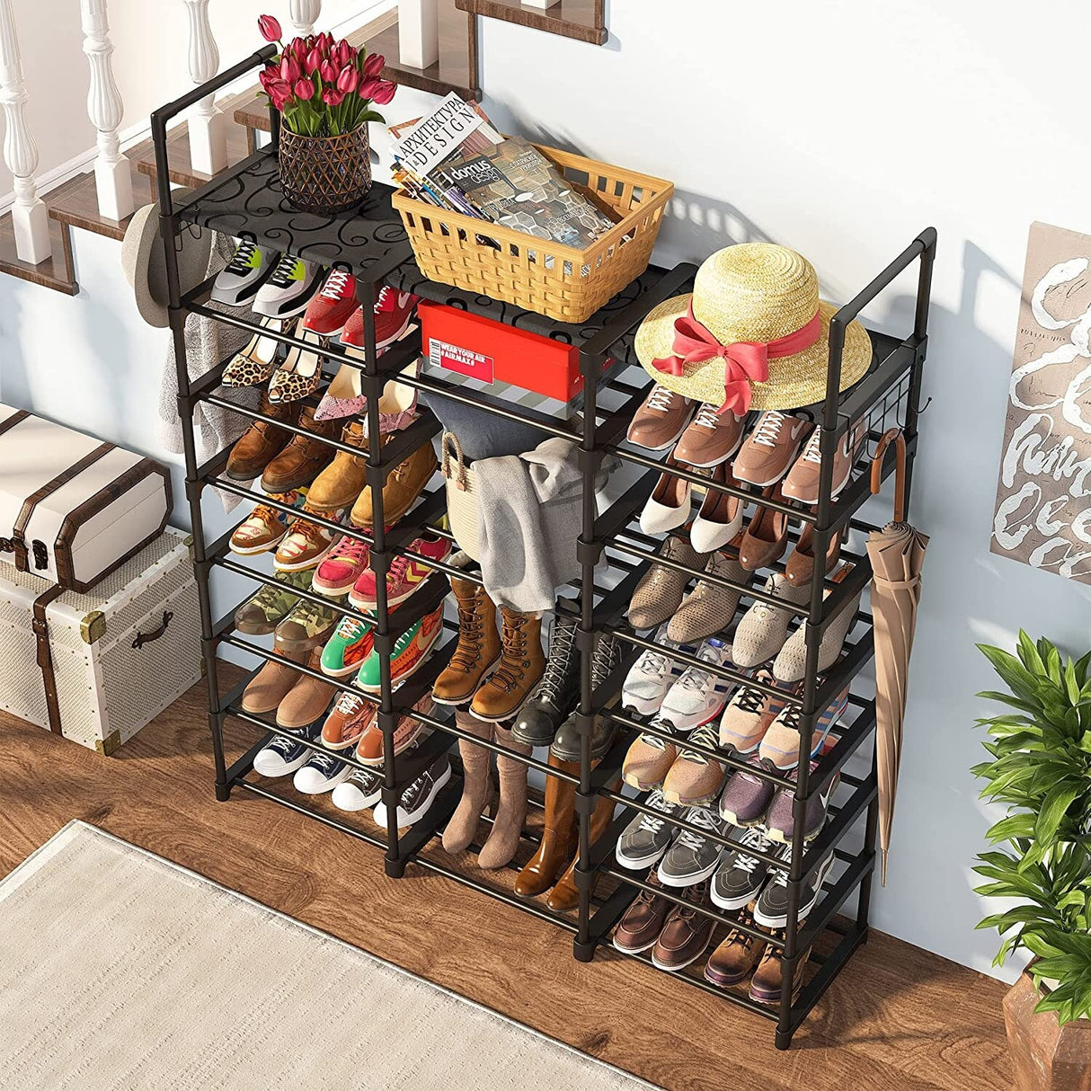 8 Tiers Large Shoe Rack 50 Pairs Shoe Shelf for Closets
