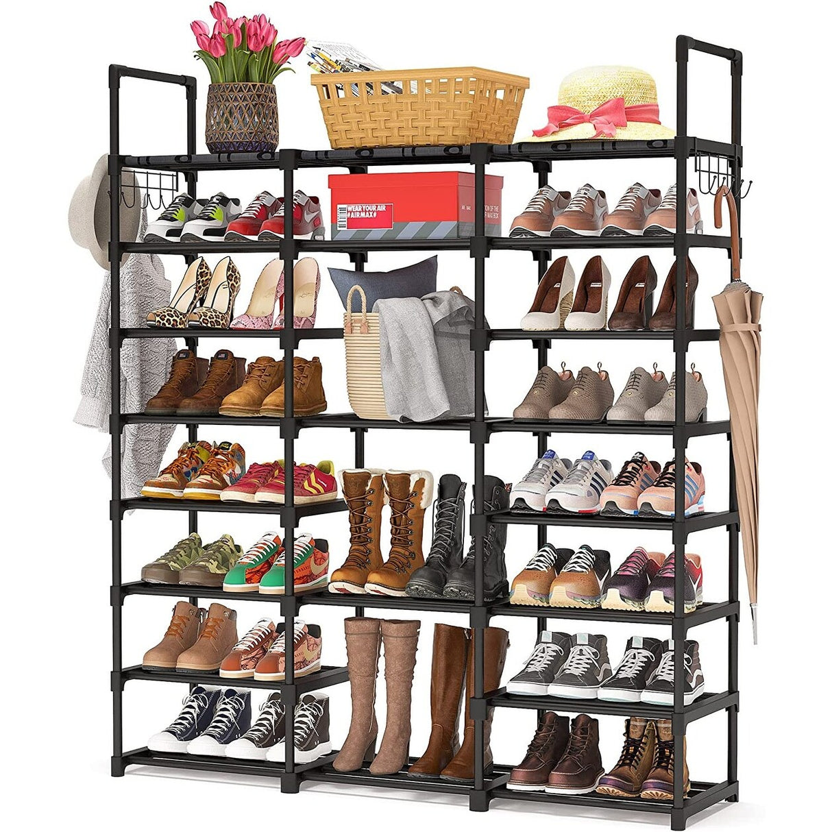 8 Tiers Large Shoe Rack 50 Pairs Shoe Shelf for Closets