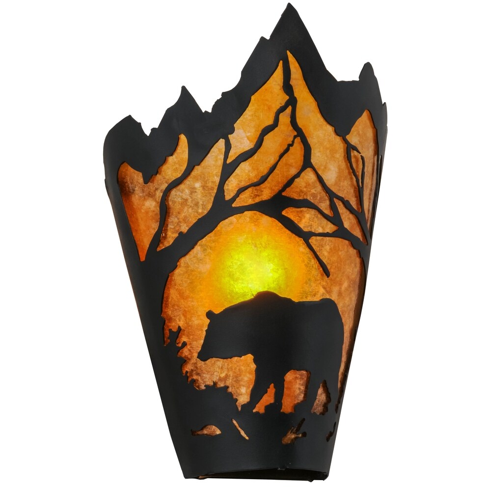 8" Wide Bear at Dawn Wall Sconce