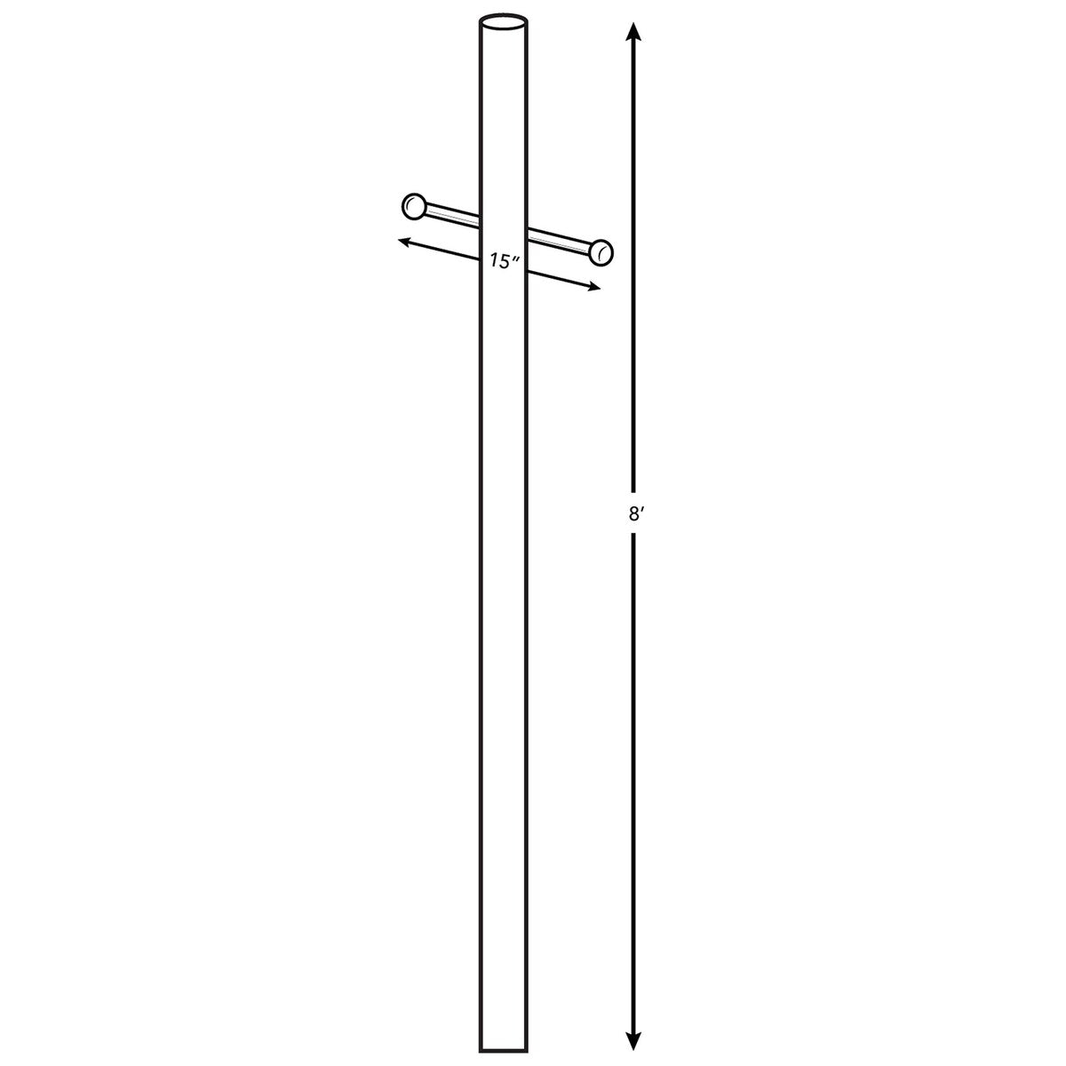 8-ft White Textured Direct Burial Post w/Cross Arm