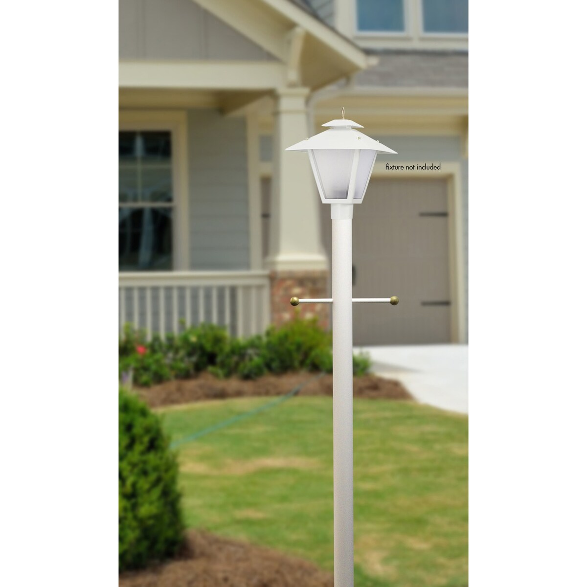 8-ft White Textured Direct Burial Post w/Cross Arm