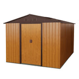 8 ft. W x 10 ft. D Coffee Metal Storage Shed with Separate Foundation and UV protection and Lockable Door (80 sq. ft.)