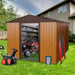 8 ft. W x 10 ft. D Coffee Metal Storage Shed with Separate Foundation and UV protection and Lockable Door (80 sq. ft.)