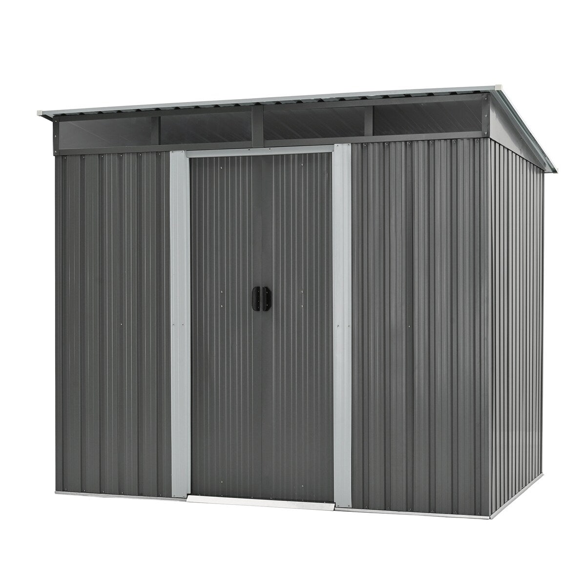 8 ft. x 6 ft. Outdoor Storage Shed, Metal Shed with PC Windows and Fou