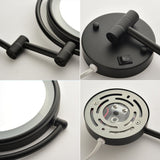8 in. Round Framed Swing Arm Wall Mounted LED Bathroom Makeup Mirror