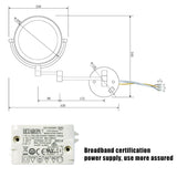 8 in. Round Framed Swing Arm Wall Mounted LED Bathroom Makeup Mirror