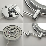 8 in. Round Framed Swing Arm Wall Mounted LED Bathroom Makeup Mirror