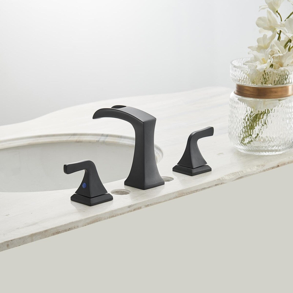 8 in. Widespread 2-Handle Waterfall Bathroom Sink Faucet