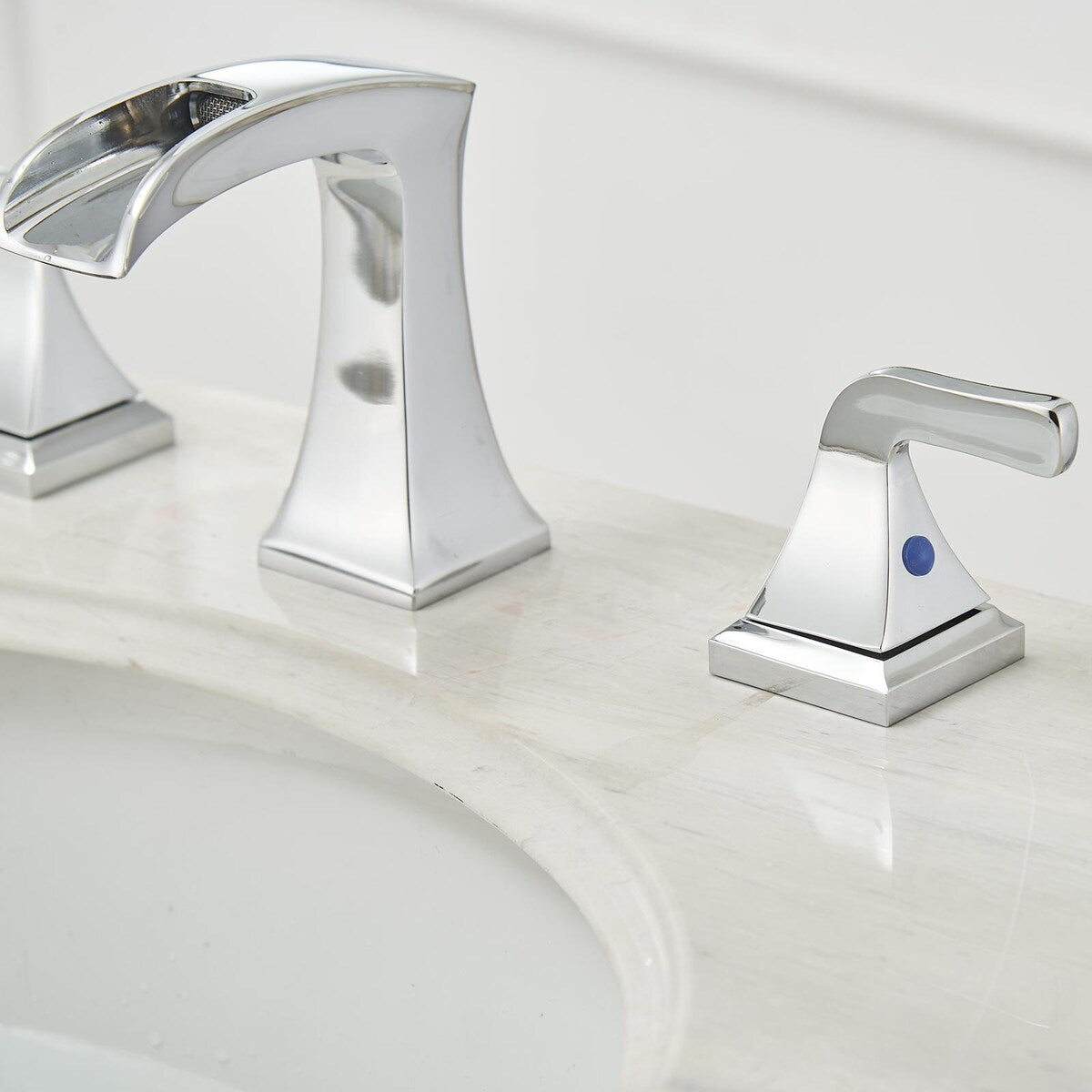 8 in. Widespread 2-Handle Waterfall Bathroom Sink Faucet