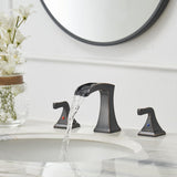 8 in. Widespread 2-Handle Waterfall Bathroom Sink Faucet