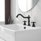 8 in. Widespread Bathroom Faucet Double Handle 3-Hole Deck Mount with Drain Assembly