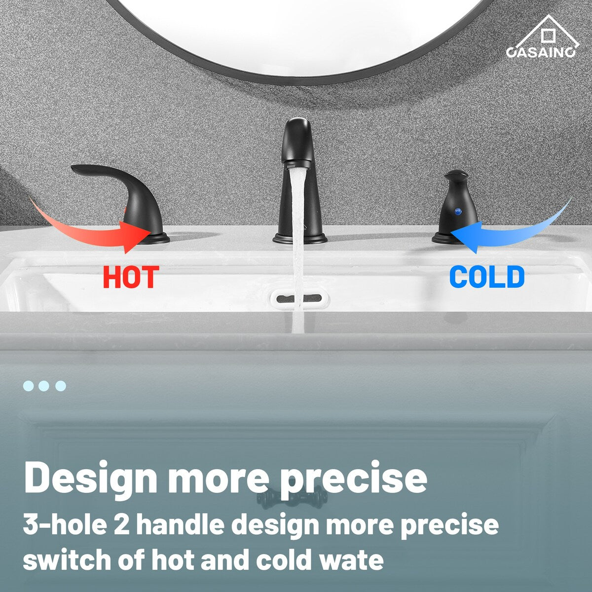 8 in. Widespread Double Handle Bathroom Faucet with Drain Kit Included