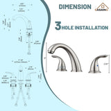 8 in. Widespread Double Handle Bathroom Faucet with Drain Kit Included