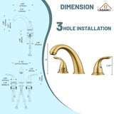 8 in. Widespread Double Handle Bathroom Faucet with Drain Kit Included
