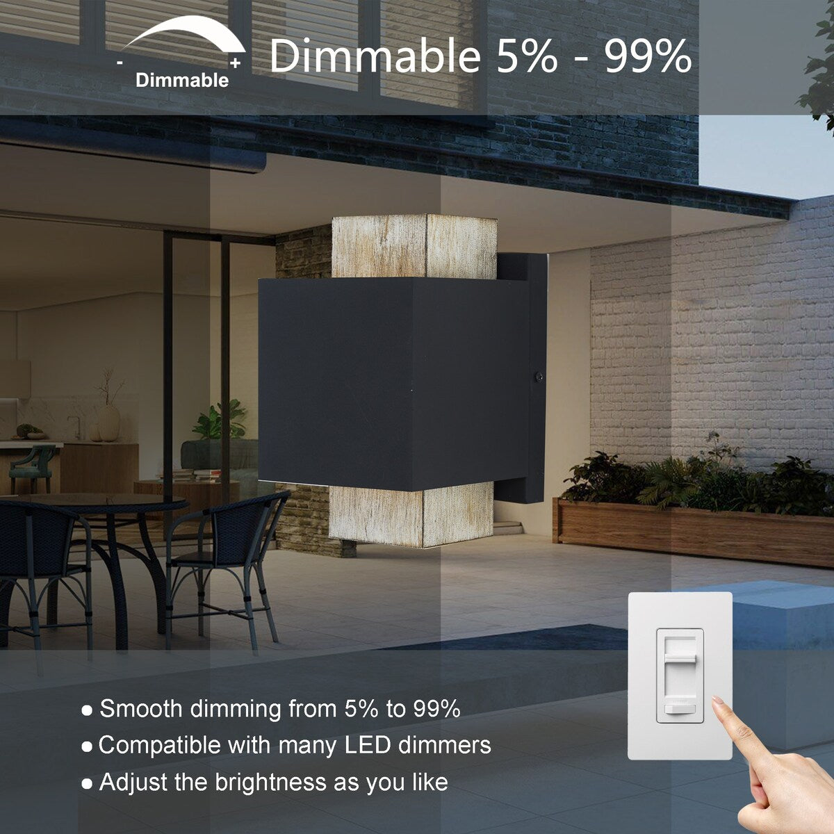 8-inch LED Outdoor Wall Sconce