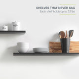 Porch & Den Hilton Head Black Slim Floating Shelves (Set of 2)