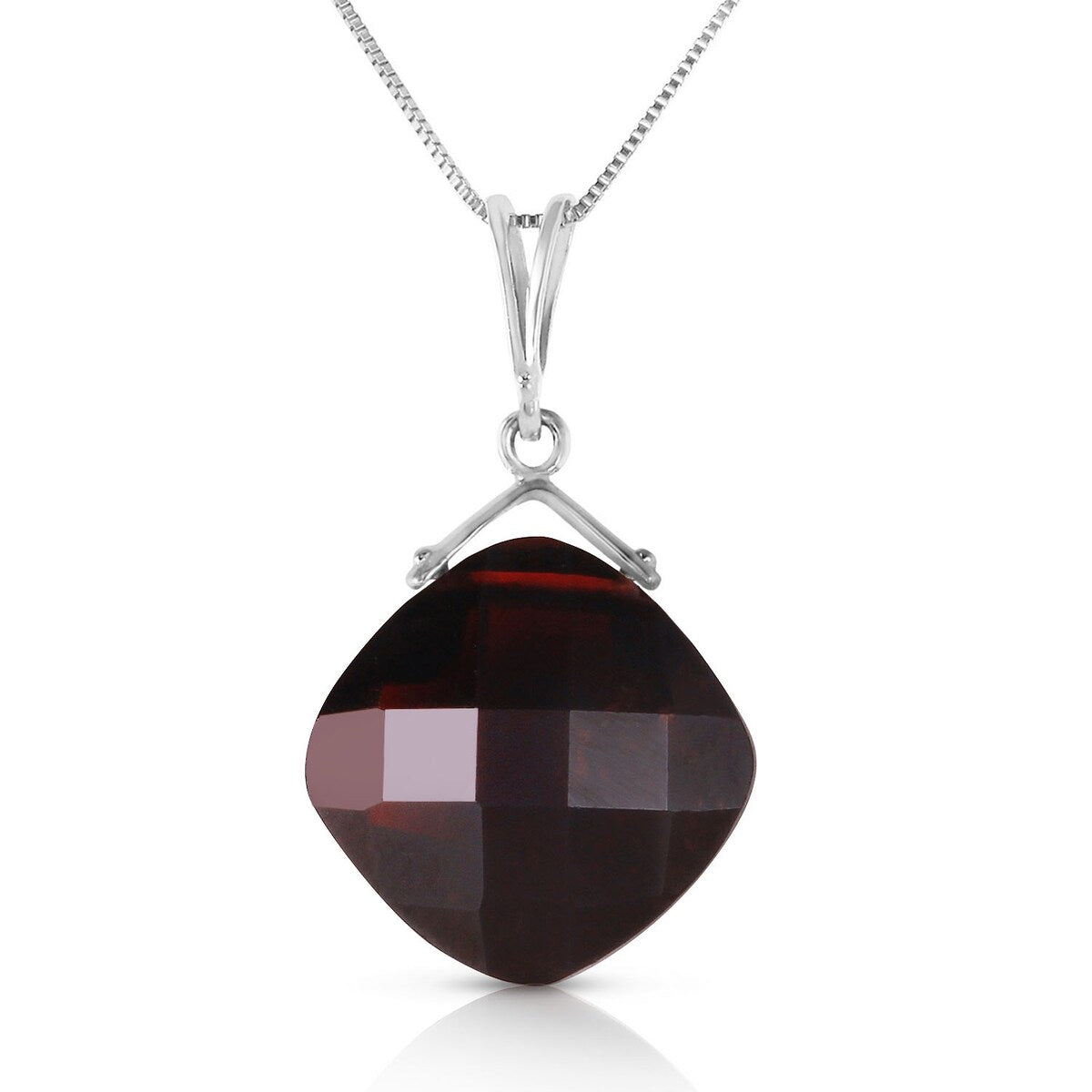 8.75 Carat 14K Solid Gold Fall Into Place Garnet Gemstone Necklace
