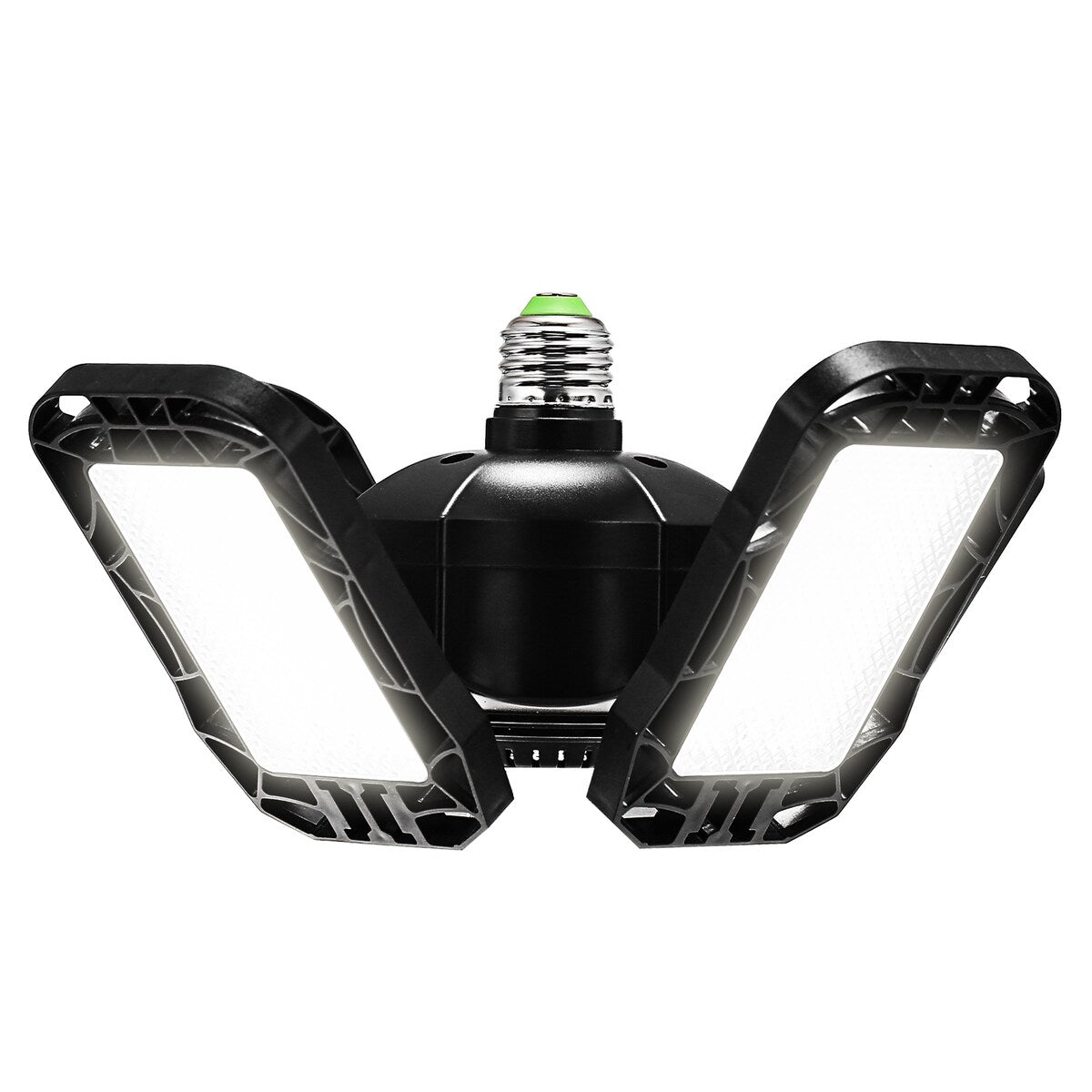 YANSUN 80-Watt White Black Deformable LED Adjustable Garage Light Semi-Flush Mount Lighting with 4-Leaf 6000K Daylight - 6000 K