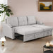 80.3" Upholstered Pull Out Sofa Bed,3 Seater,Storage Chaise,Cup Holder