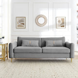 80.3" Velvet Upholstered 3 Seat Sofa, Tufted Back Comfy Long Couch