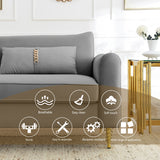 80.3" Velvet Upholstered 3 Seat Sofa, Tufted Back Comfy Long Couch