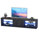 80" TV Stand LED Entertainment Center for TVs up to 85" with Two Storage Cabinets - 80 inch