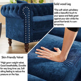 80" Velvet Sofa Couch, Luxury Chesterfield Button Tufted Upholstered Sectional Sofa