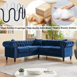 80" Velvet Sofa Couch, Luxury Chesterfield Button Tufted Upholstered Sectional Sofa