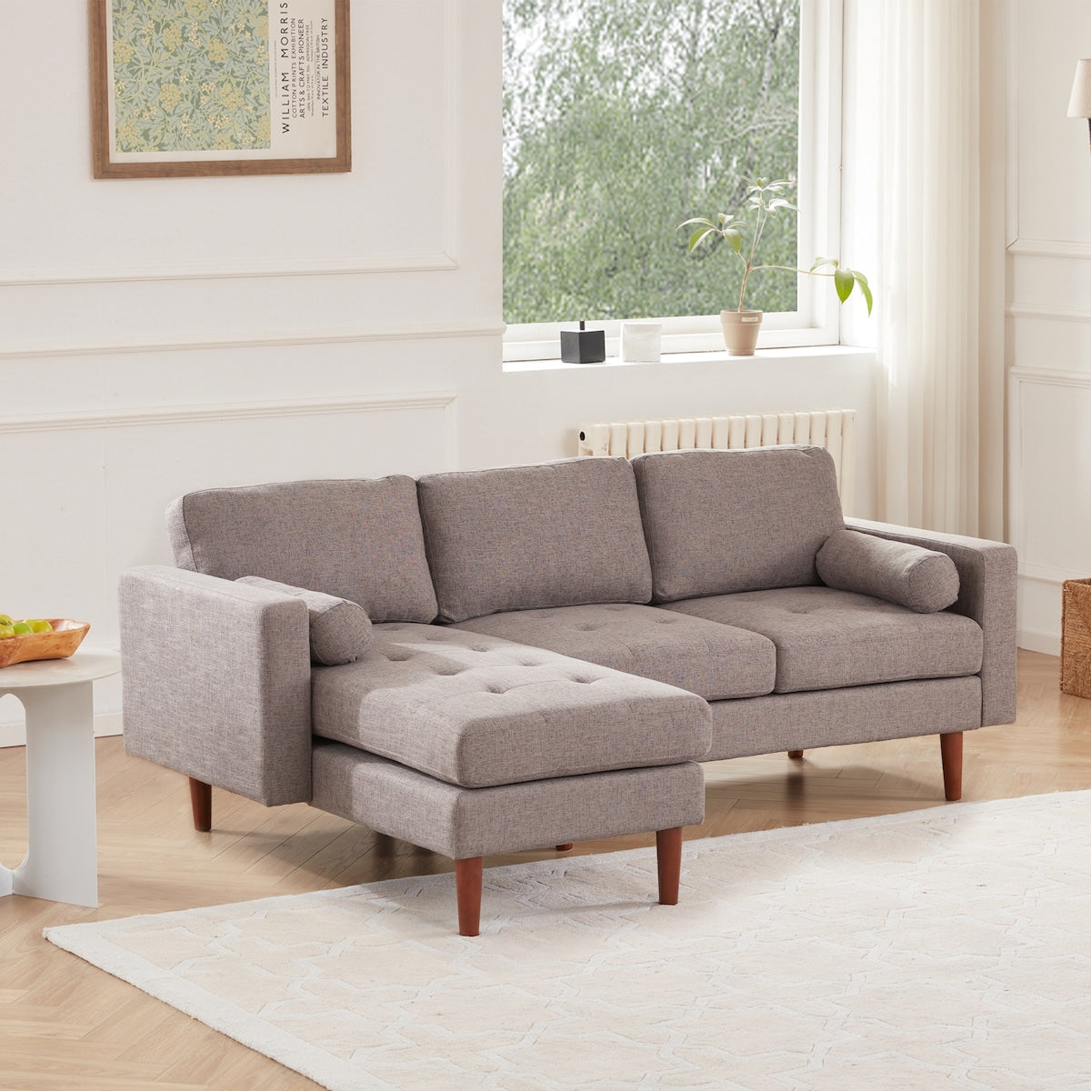 80" W Sectional Sofa Couch, L Shaped Couch with Reversible Chaise
