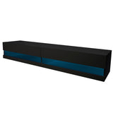 80'' High Gloss Wall Mount TV Cabinet Floating TV Stand with 2 Separate Storage&RGB LED Entertainment Center