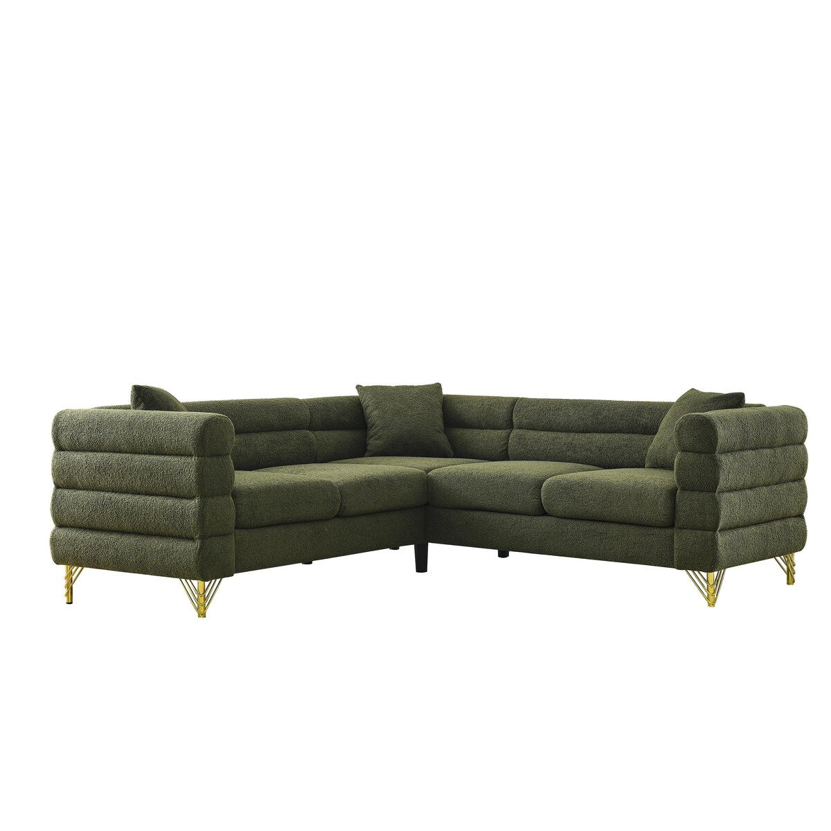 81.5Inch Corner Sofa Covers Oversized 5-Seater Sofa Set L-Shaped Sectional Couch with Cushions for Livingroom,Green