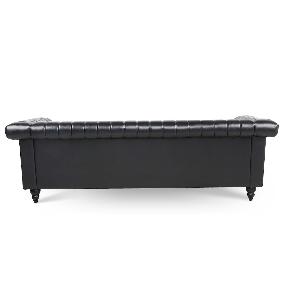 82.5" Traditional Luxury 3 Seater Sofa, PU Leather Sofa, Accent Sofa with Gourd Wood Legs