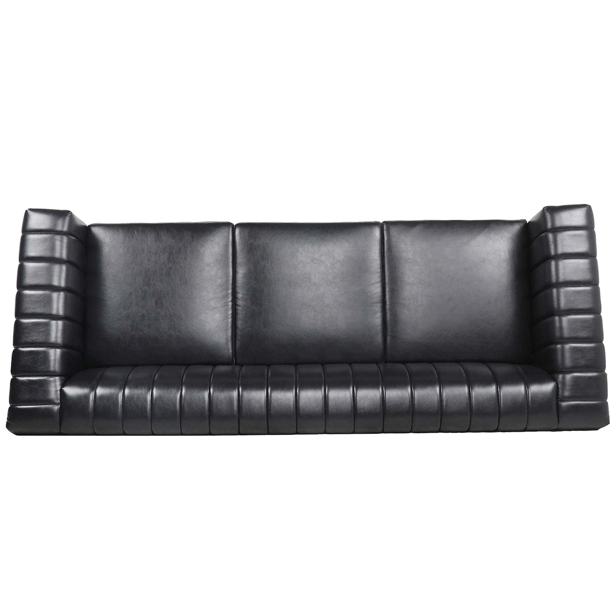 82.5" Traditional Luxury 3 Seater Sofa, PU Leather Sofa, Accent Sofa with Gourd Wood Legs