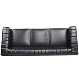 82.5" Traditional Luxury 3 Seater Sofa, PU Leather Sofa, Accent Sofa with Gourd Wood Legs