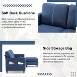 82.6" Reversible Sectional Sofa Living Room L-shape Linen Fabric 3-seater Couch with Ottoman