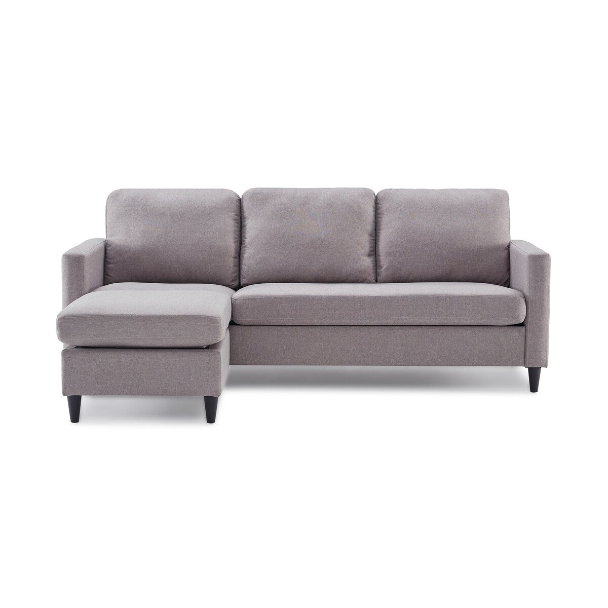 82.6" Reversible Sectional Sofa Living Room L-shape Linen Fabric 3-seater Couch with Ottoman