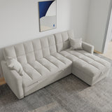 82'' Wide Sectional Couch Pull-Out Sofa Bed with Storage Chaise