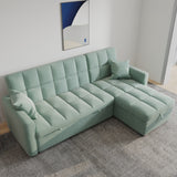 82'' Wide Sectional Couch Pull-Out Sofa Bed with Storage Chaise