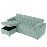 82'' Wide Sectional Couch Pull-Out Sofa Bed with Storage Chaise