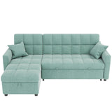 82'' Wide Sectional Couch Pull-Out Sofa Bed with Storage Chaise