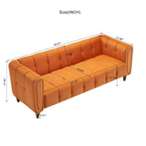 83.07'' Modern Tufted Velvet Upholstered Sofa Couch With Metal Legs And Rolled Arms For Living Room