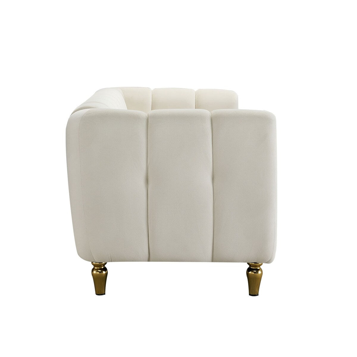 83.07'' Modern Tufted Velvet Upholstered Sofa Couch With Metal Legs And Rolled Arms For Living Room