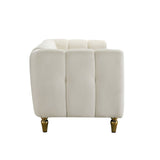 83.07'' Modern Tufted Velvet Upholstered Sofa Couch With Metal Legs And Rolled Arms For Living Room